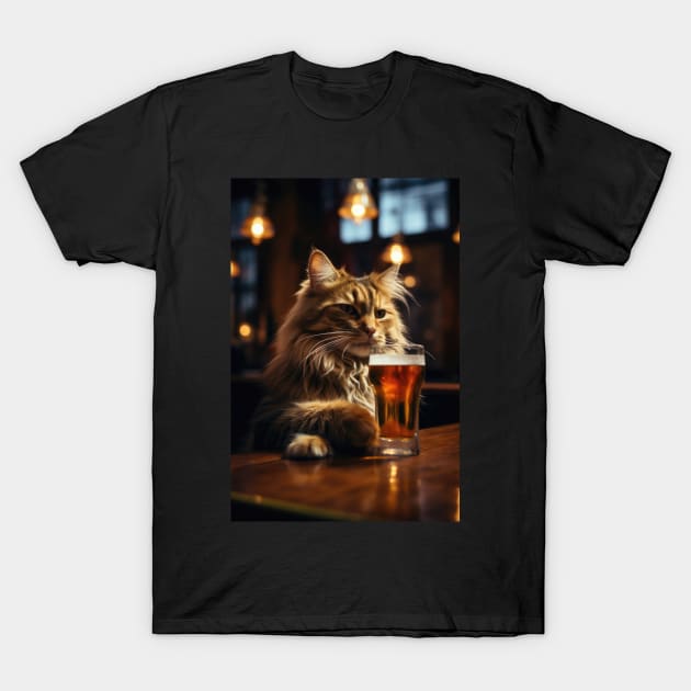 The Original Beer Cat II T-Shirt by JensenArtCo